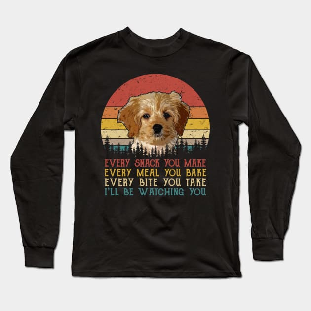 Retro Cockapoo Every Snack You Make Every Meal You Bake Long Sleeve T-Shirt by SportsSeason